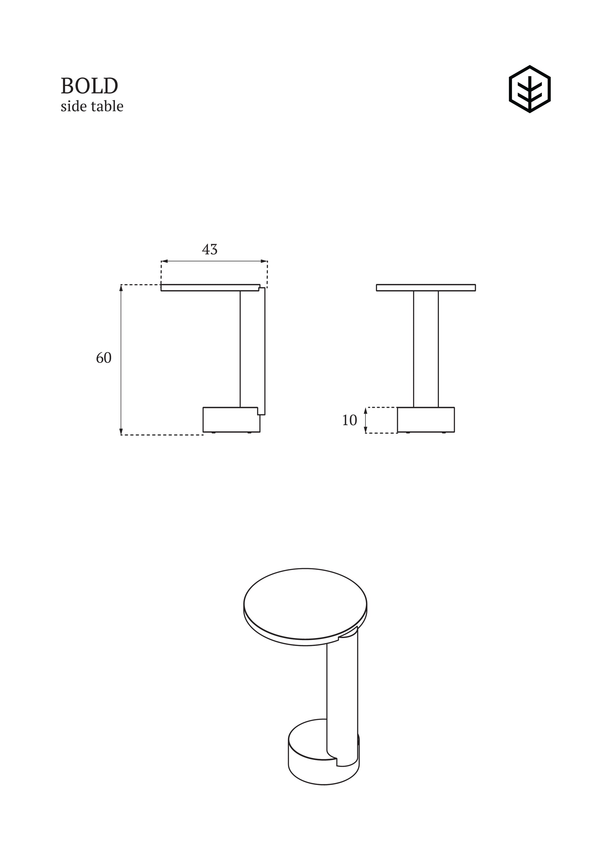 BOLD side table / Burgundy TAMO