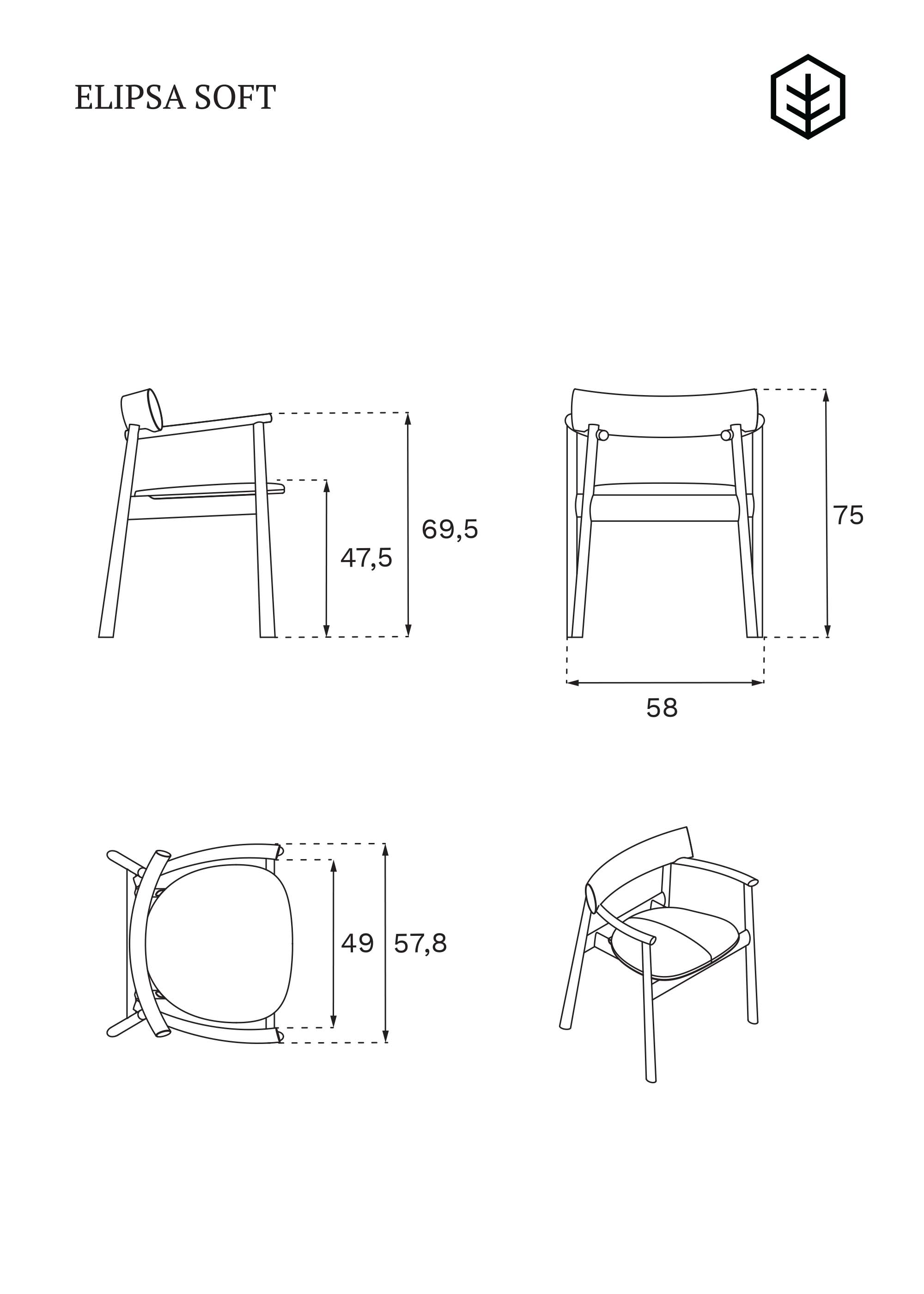ELIPSA SOFT chair / Dark oak / Leather TAMO