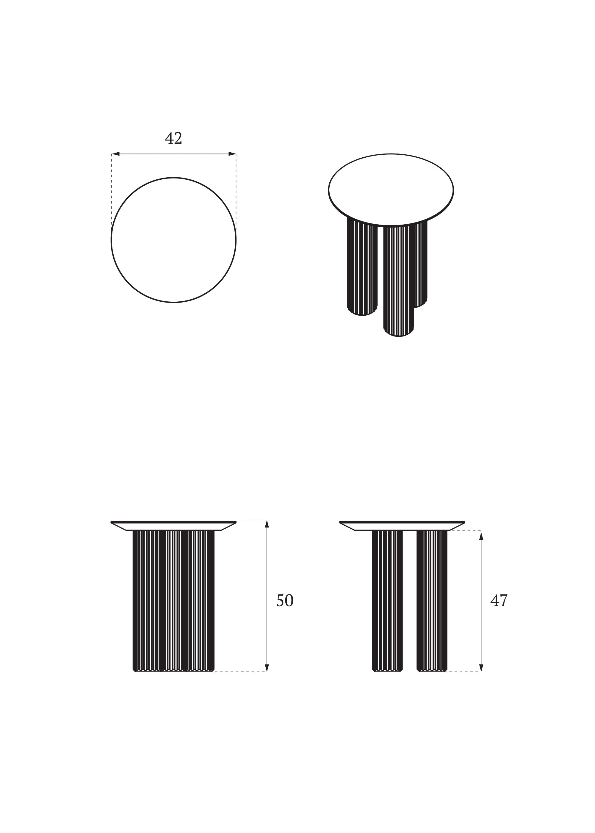 FILAR HIGH side table / Dark oak Kenyon Yeh