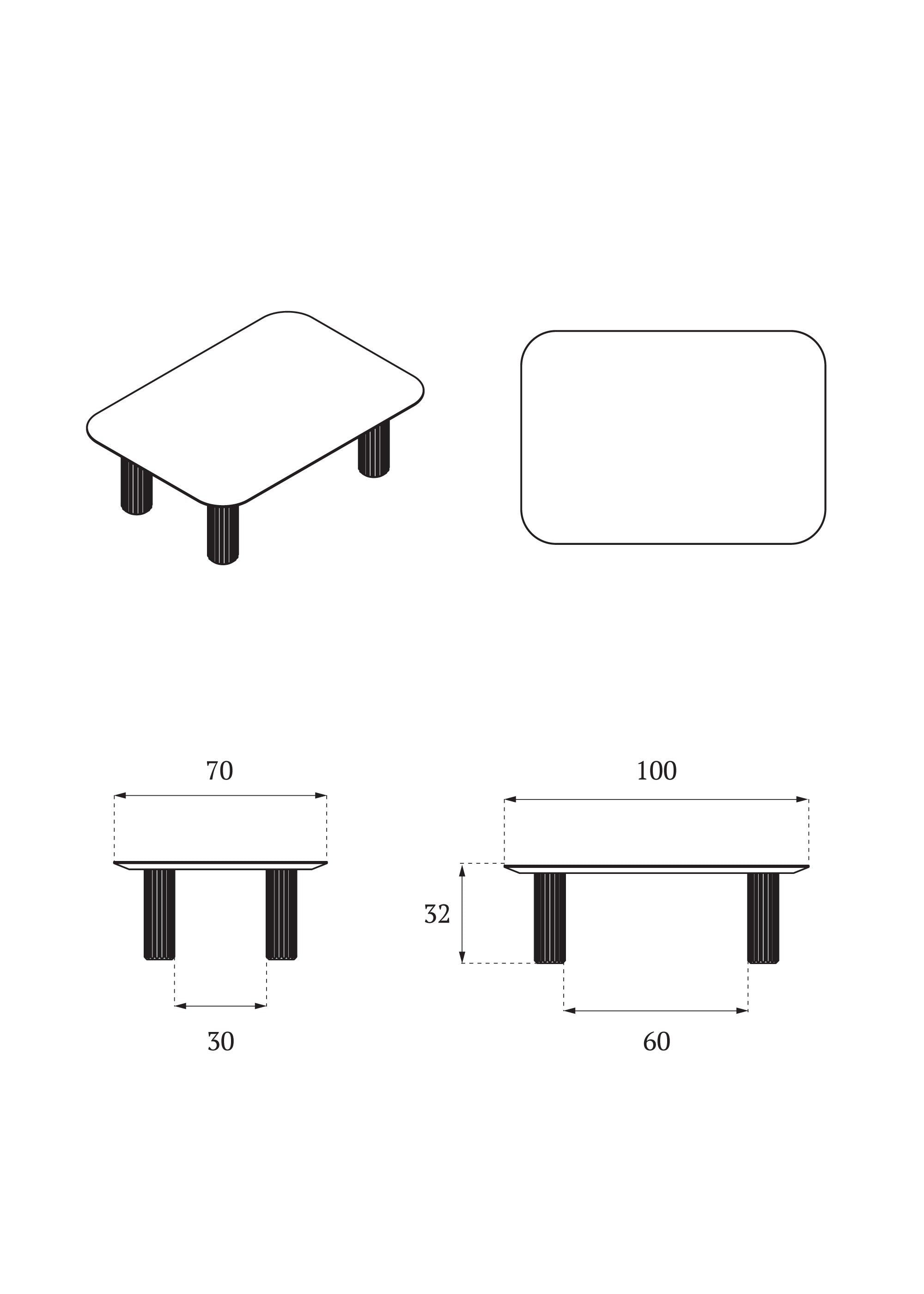 FILAR LOW coffee table / Dark oak Kenyon Yeh