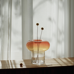 Set of ORIO glass vases with rounded shapes, elegant symmetry, and fluid design