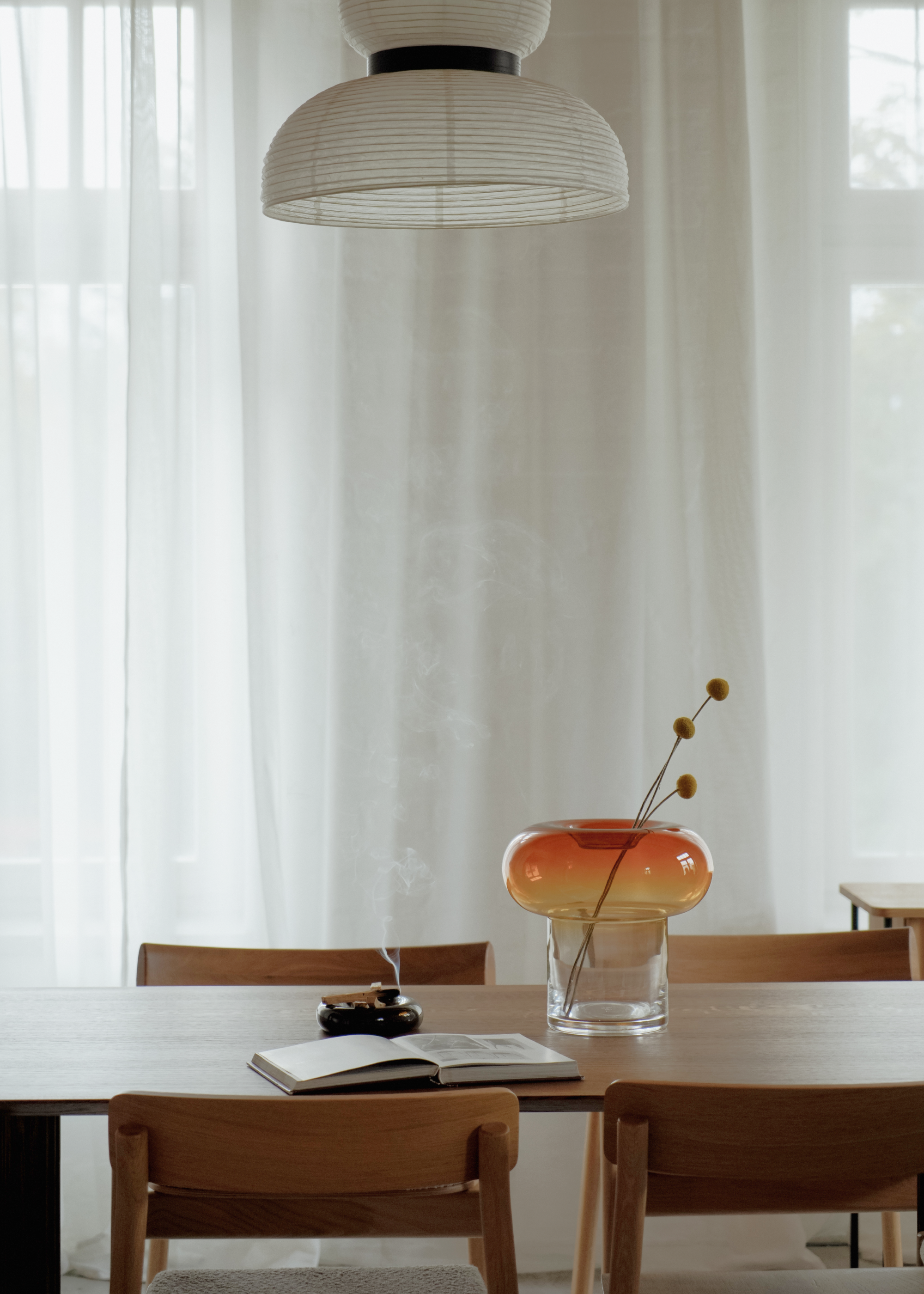 Set of ORIO glass vases with rounded shapes, elegant symmetry, and fluid design