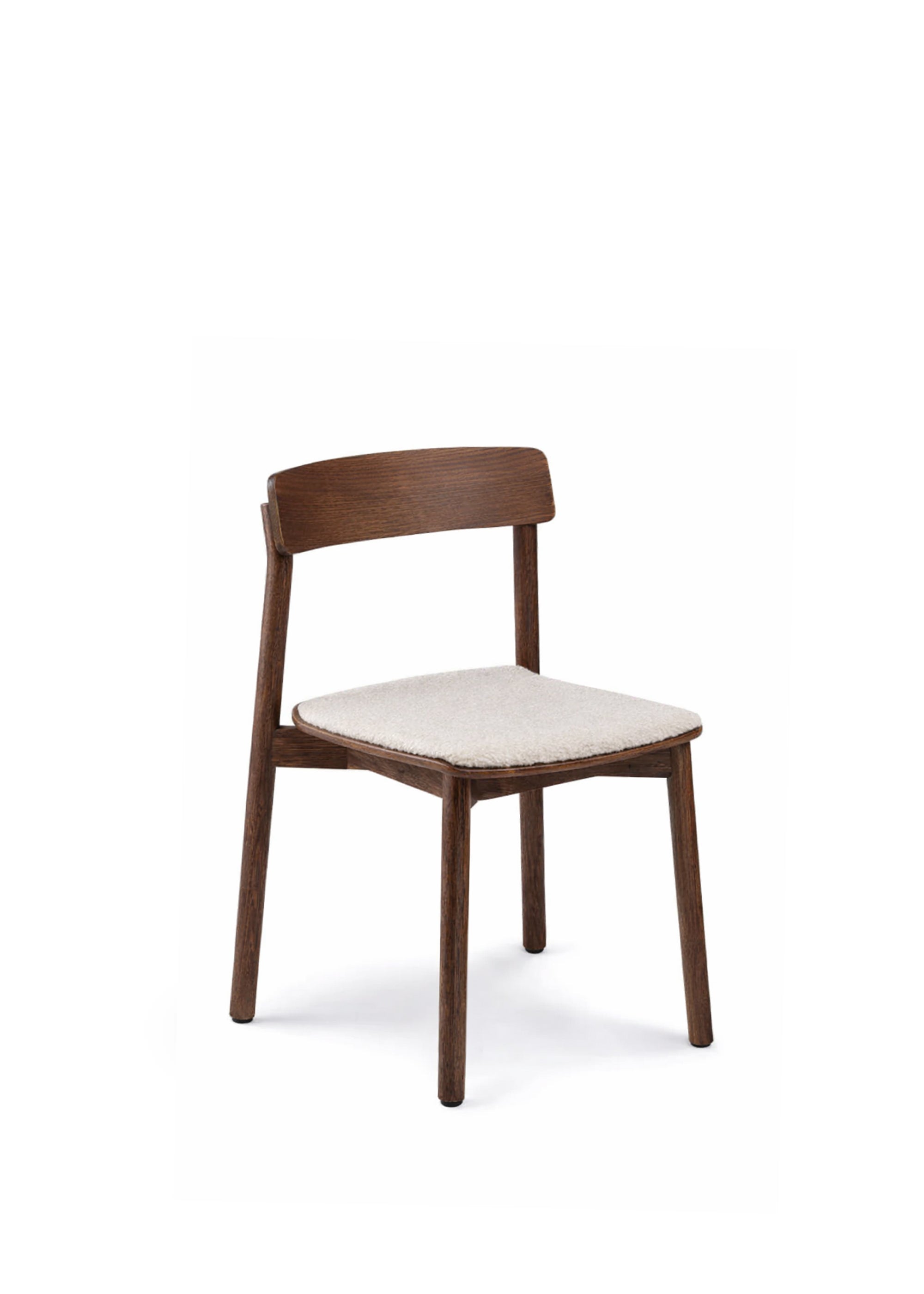 Wooden chair with an upholstered seat in a minimalist style