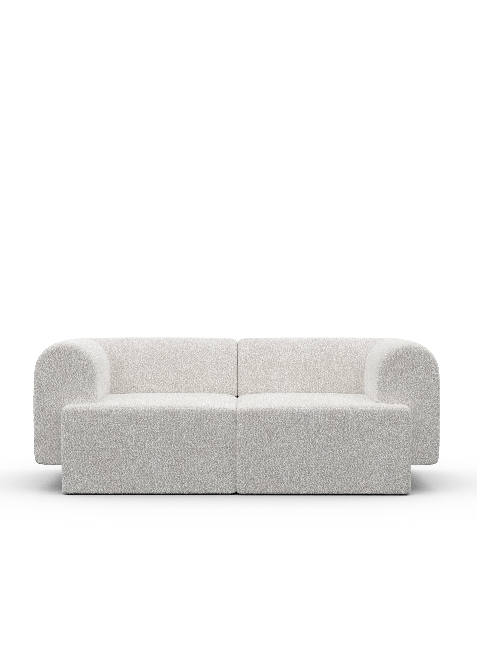 Grey low two-seater sofa